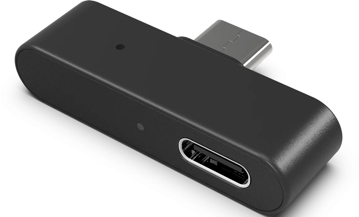 Schwarzer USB-C auf HDMI Adapter für einfache Verbindung von Geräten und Monitoren.